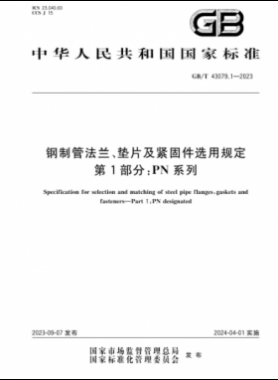 鋼制管法蘭、墊片及緊固件選用規(guī)定 第1部分：PN系列國標/T 43079.1-2023
